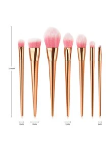 Juego de 7 piezas de brochas de maquillaje profesionales en color oro rosa, juego de brochas, kit de brochas de maquillaje, set de brochas de maquillaje, kit de maquillaje completo, set de brochas de maquillaje, kit de maquillaje completo, kit de brochas, set de brochas de maquillaje, set de regalo de maquillaje, set - Dorado - Ver 3