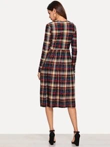 SHEIN Figurbetontes Kleid mit Karo Muster - Verschiedenfarbig - Übersicht 2