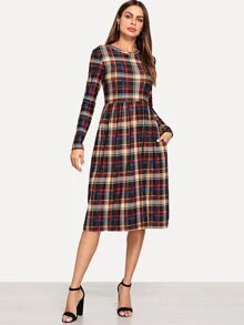 SHEIN Figurbetontes Kleid mit Karo Muster - Verschiedenfarbig - Übersicht 1