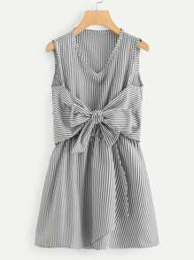 Knot Front Striped Dress