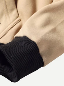 Manfinity Men Letter Graphic Hooded Sweatshirt - Khaki - View 3