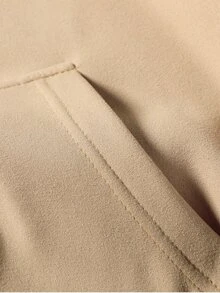 Manfinity Men Letter Graphic Hooded Sweatshirt - Khaki - View 5