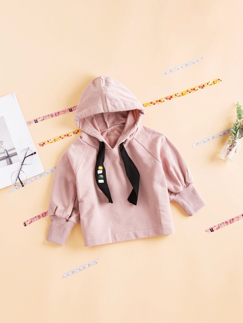 

Girls Solid Hooded Sweatshirt, Pink