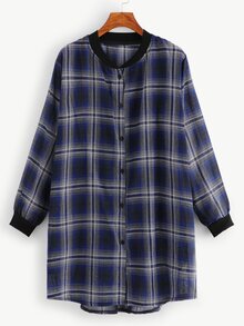 Tartan Plaid Longline Coat