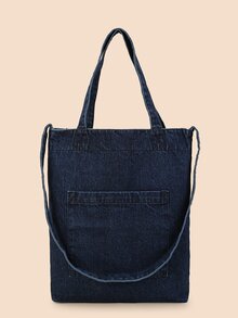 Denim Shoulder Bag With Pocket