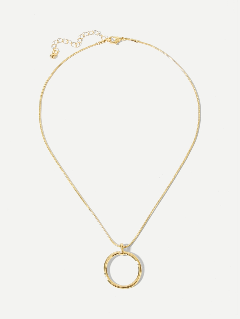 

Circle Pendant Necklace, Gold