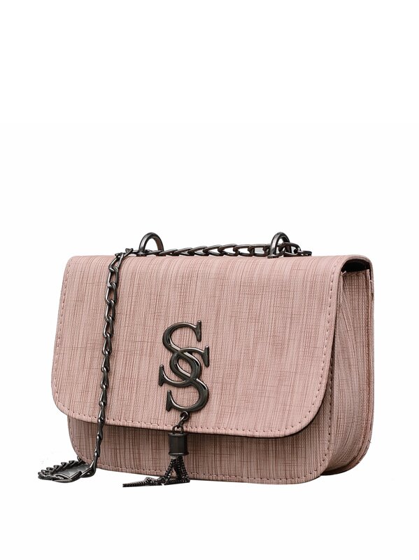 Tassel Detail Pu Chain Flap Bag Tassel Detail Pu Chain Flap Bag
