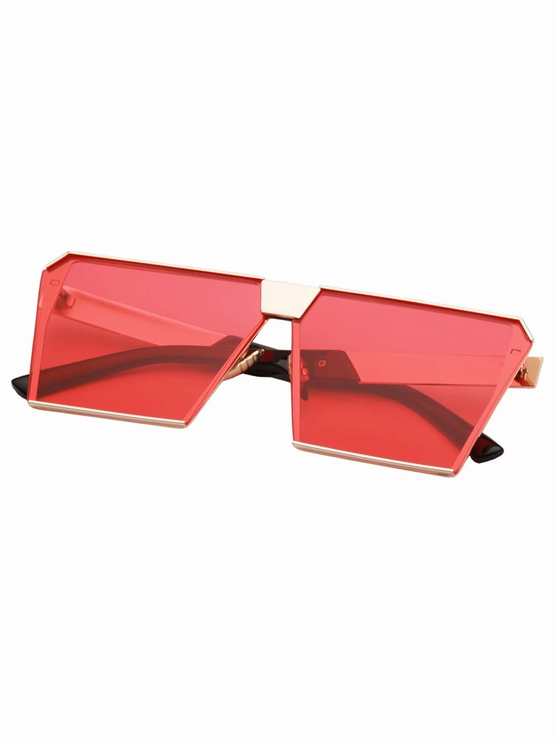 

Flat Top Tinted Lens Sunglasses, Red
