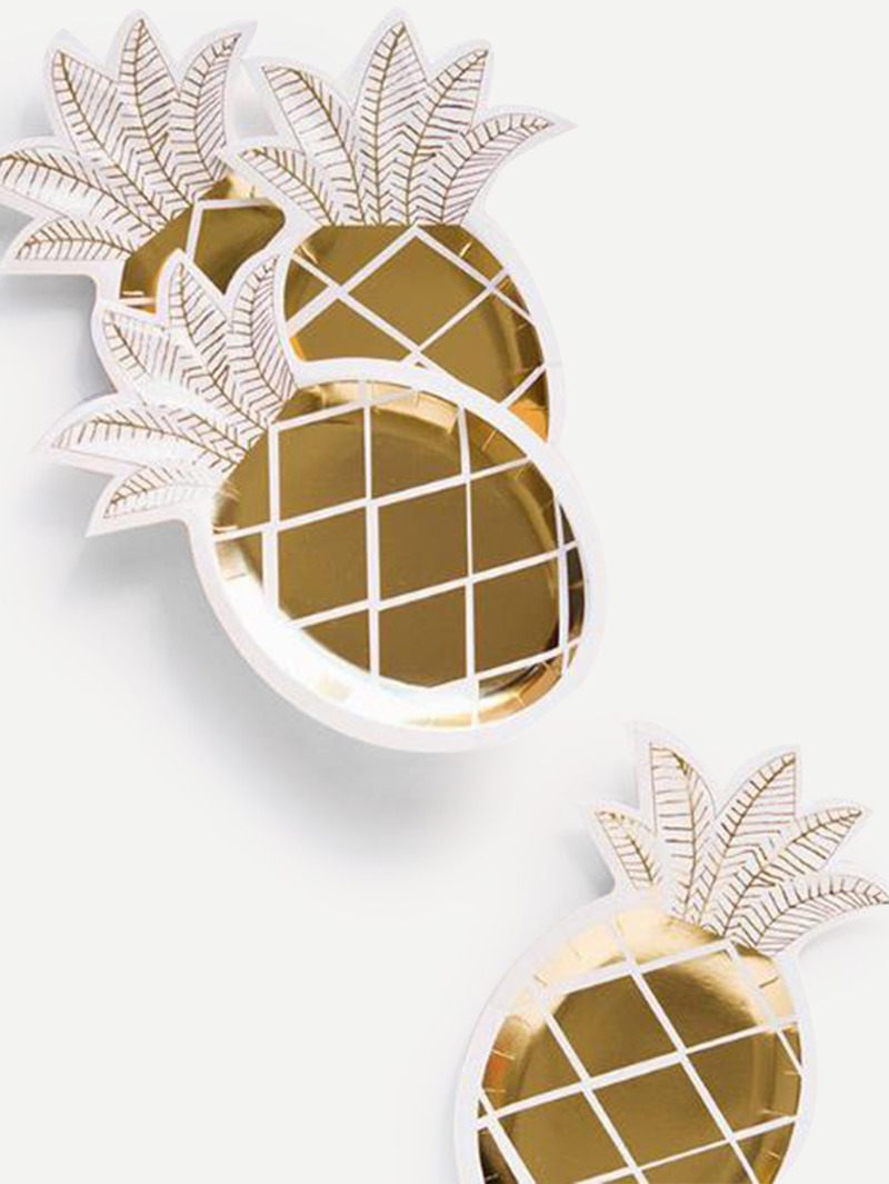 

Pineapple Shape Disposable Plate 8pcs, Multicolor