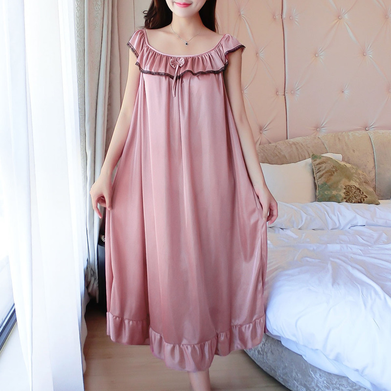

Bow Detail Ruffle Hem Night Dress, Pink