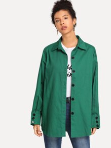 Button Detail Solid Jacket