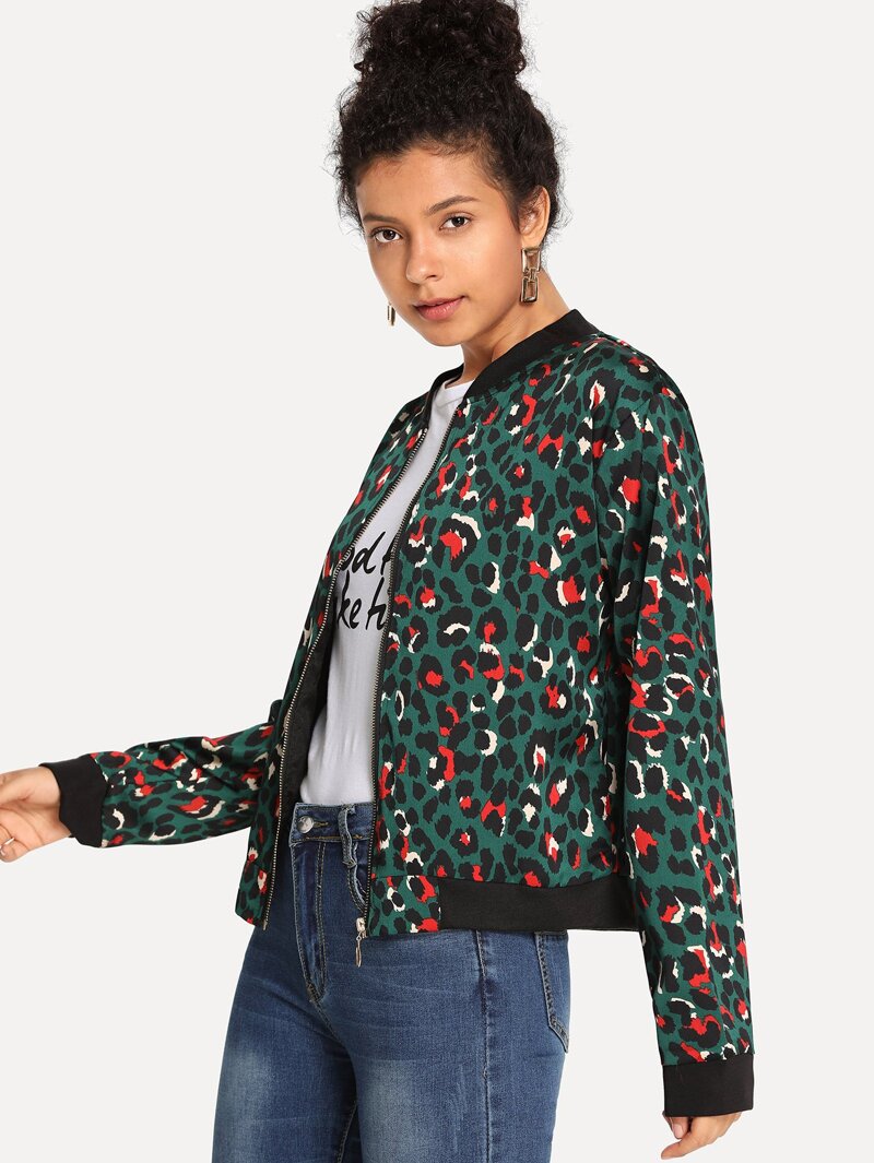 

Animal Print Coat, Green, Starl Lane
