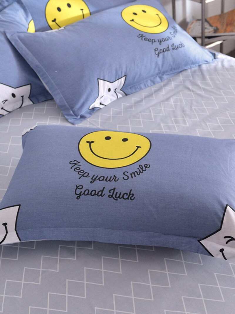 

Smile Print Pillowcase Cover 1 Pair, Multicolor