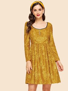 Beaded Detail Fit & Flare Dress