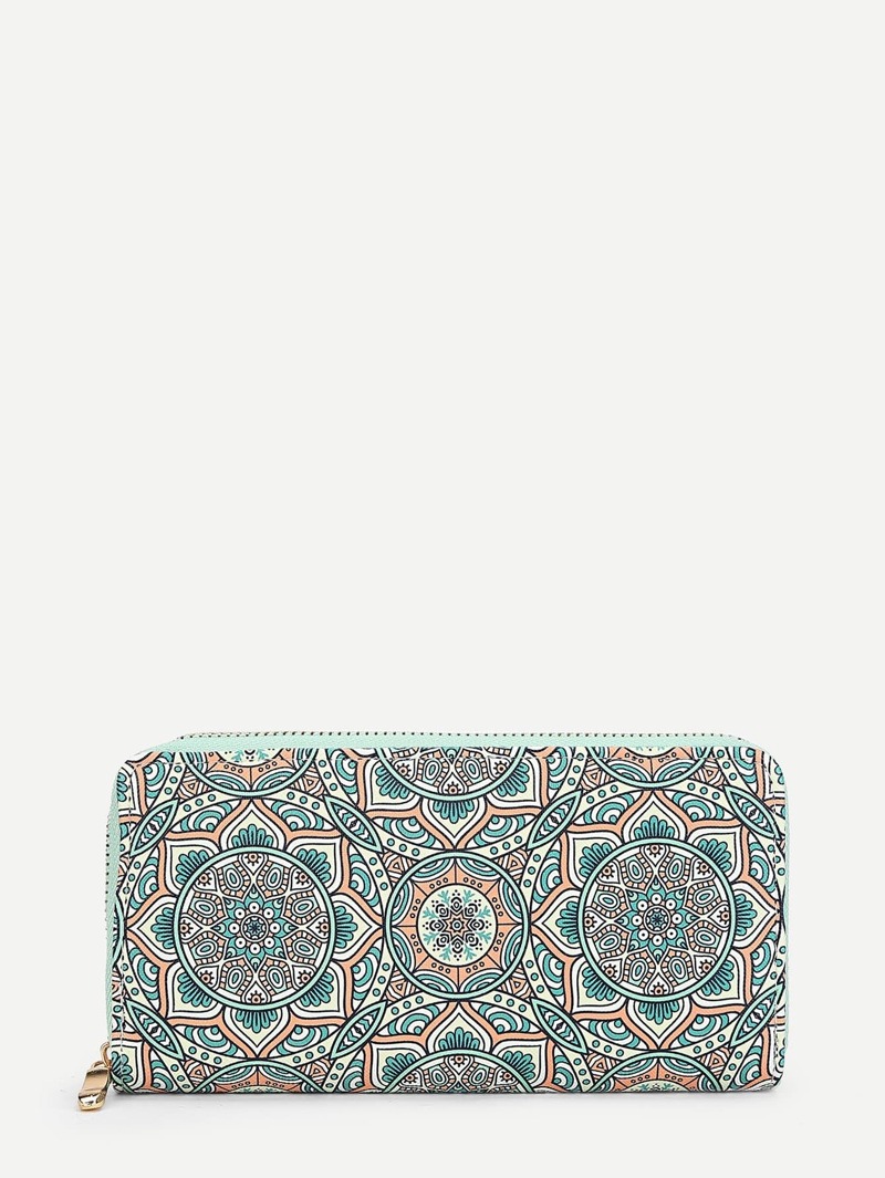 

Geometric Print PU Purse, Multicolor