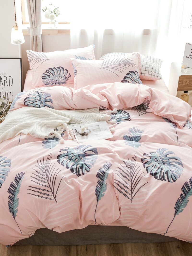 

Leaf Print Sheet Set, Multicolor