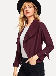 Buckle Detail Sleeve Coat