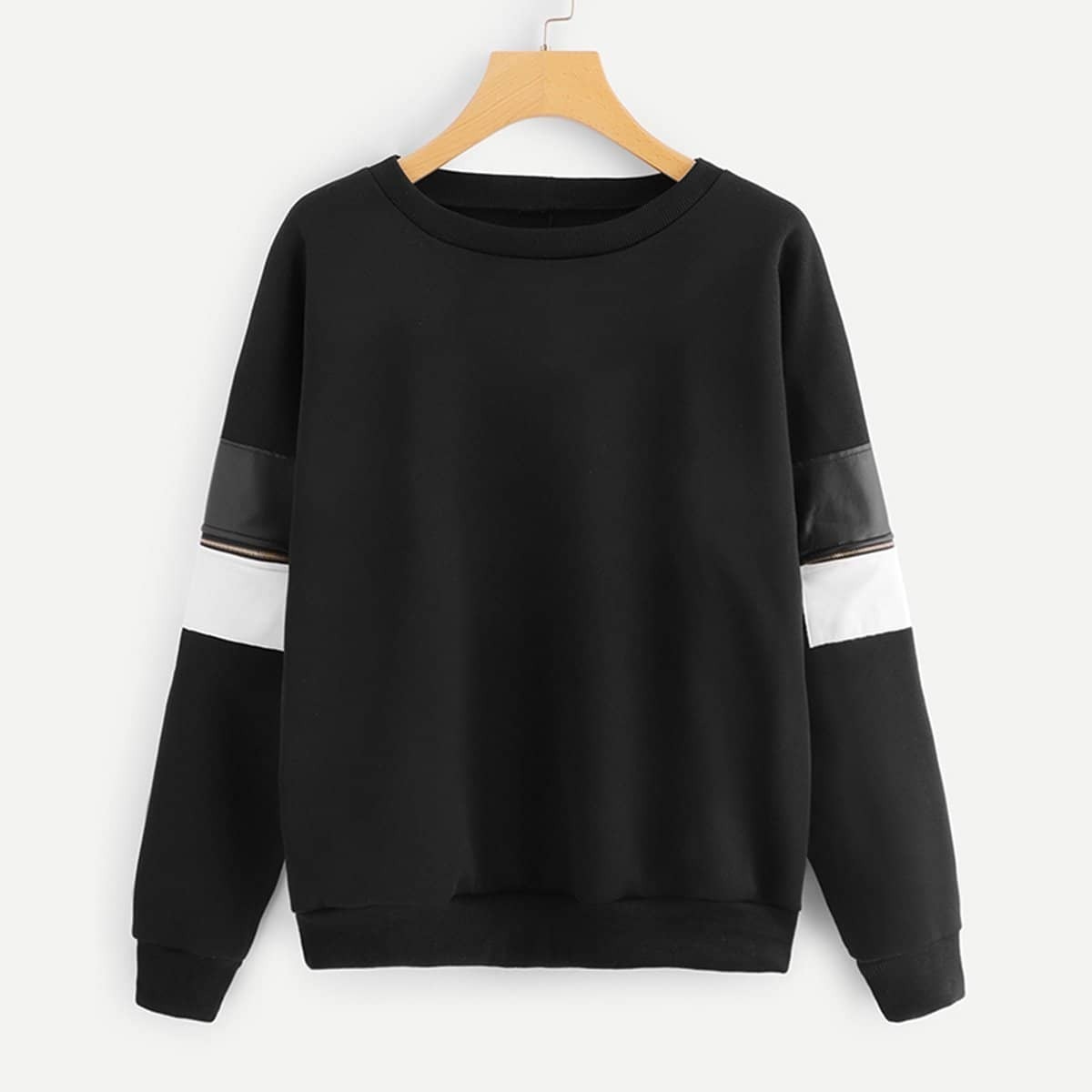 

Cut And Sew Panel Sweatshirt, Black