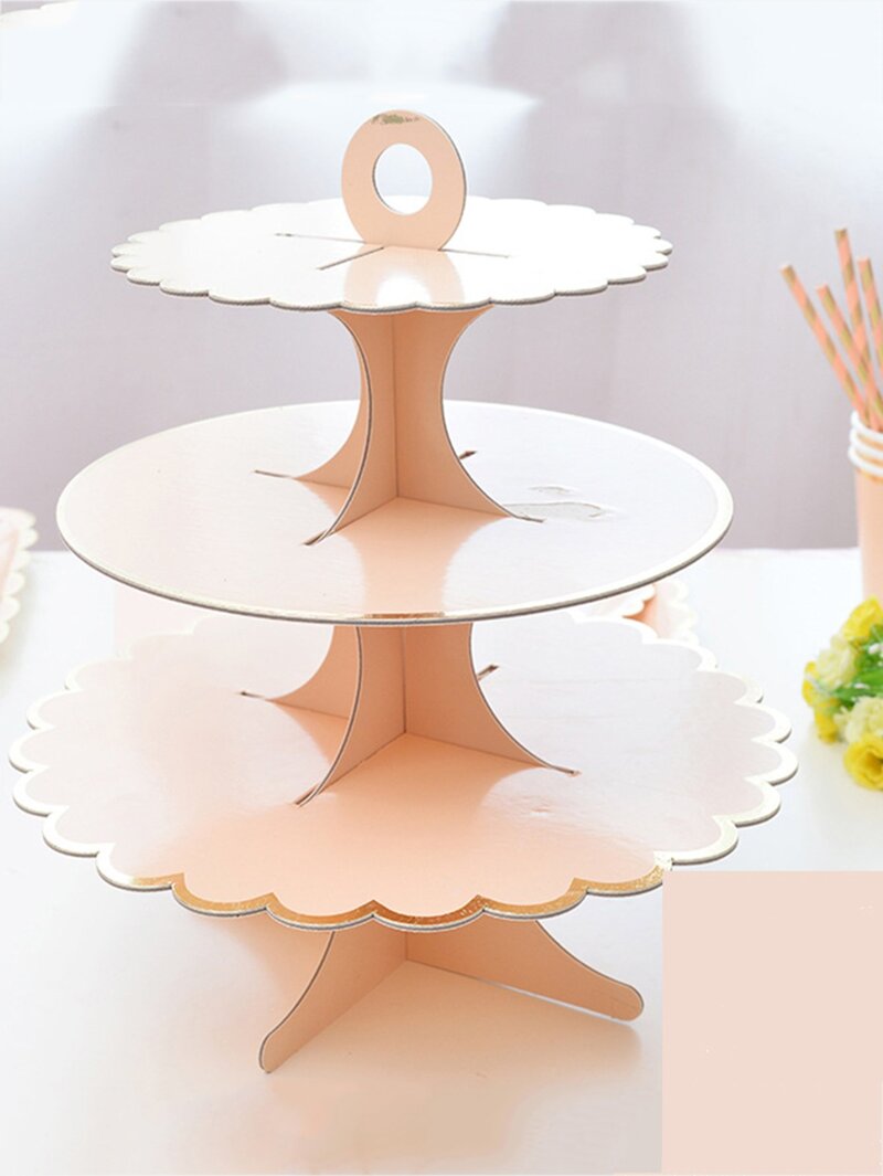 

Three Layer Paper Cake Rack, Pink