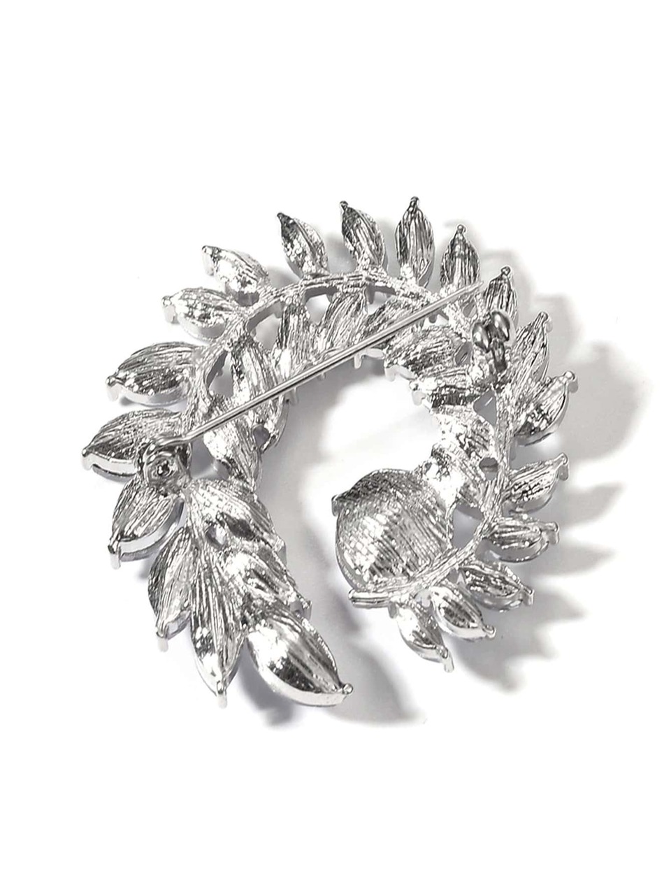 Rhinestone Leaf Shaped Brooch