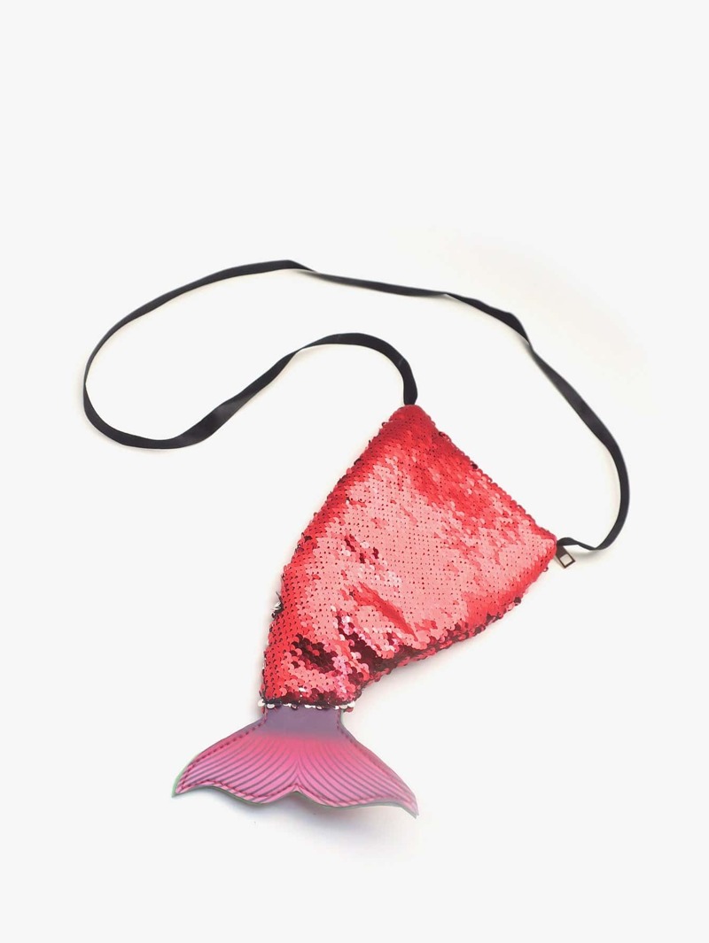 

Girls Sequin Fish Crossbody Bag, Red