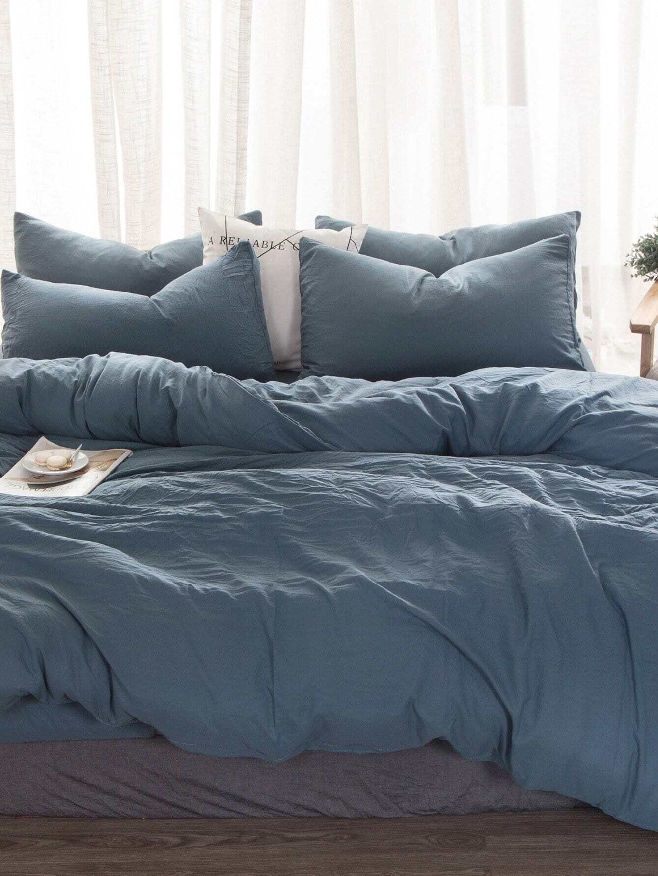 素色床上套装藏蓝色床上用品