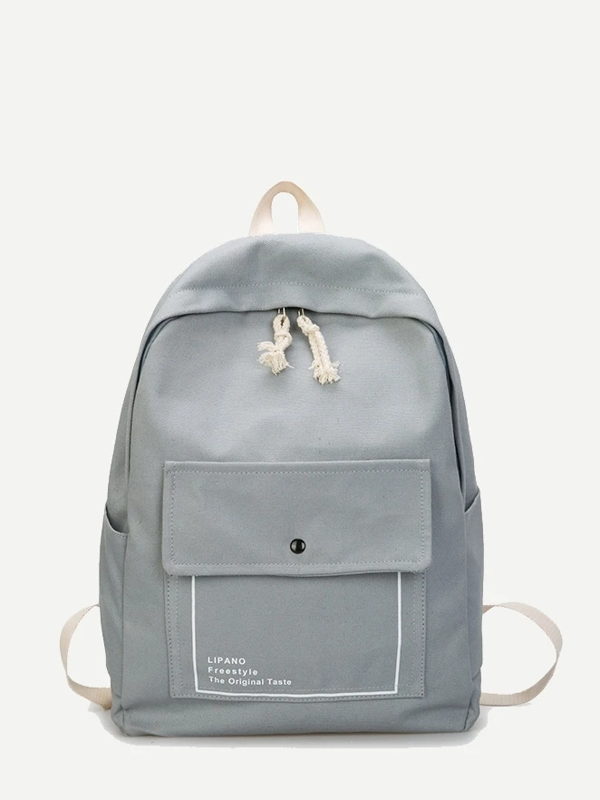 Lateral Mochila De Bolsillo Romwe Con Lona 6IFfqnI