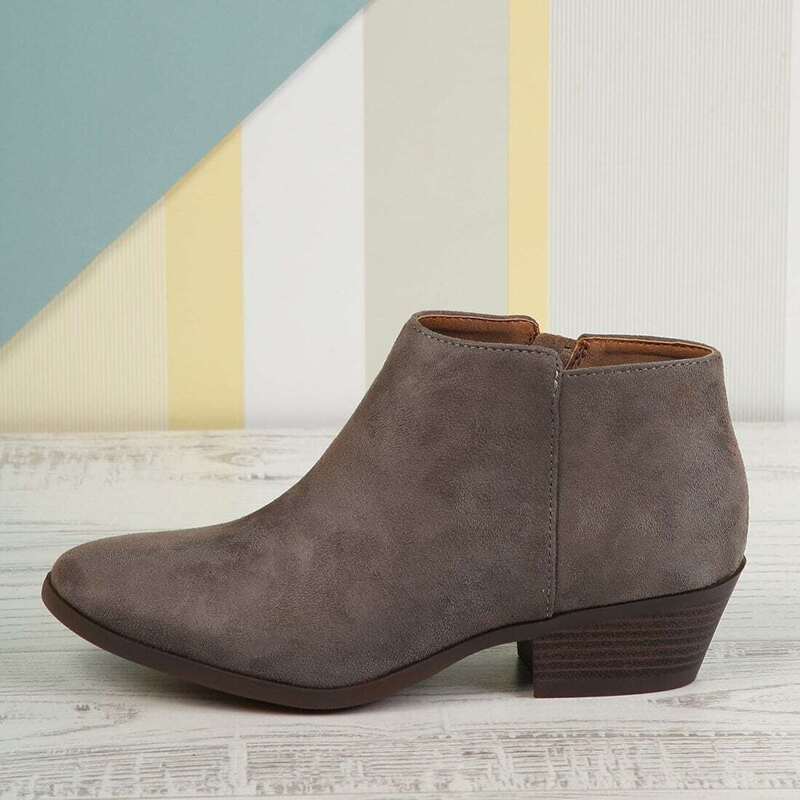 

Faux Suede Stacked Heel Ankle Boots