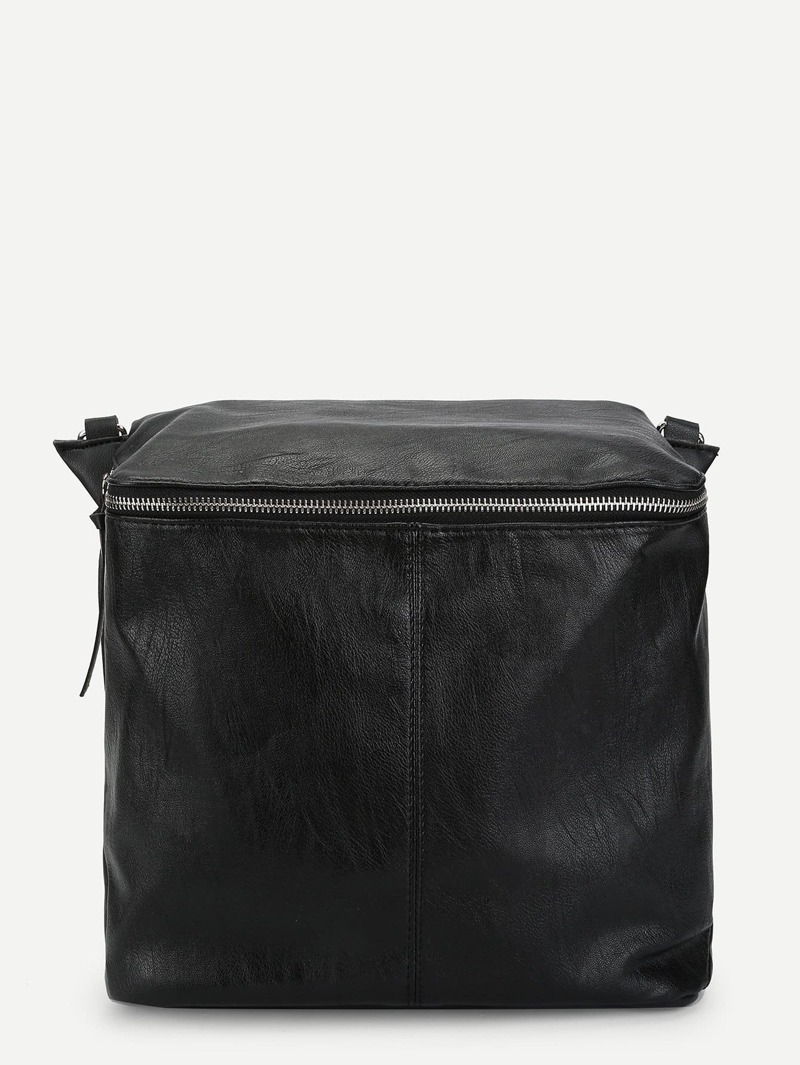 

Zipper Around PU Crossbody Bag, Black
