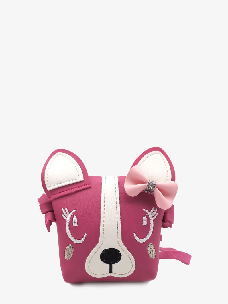 

Girls Dog Design Crossbody Bag, Hot pink