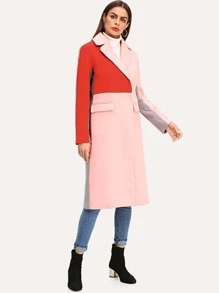 Manteau color block à double boutonnage | Mode en ligne Manteau color block à double boutonnage | Mode en ligne