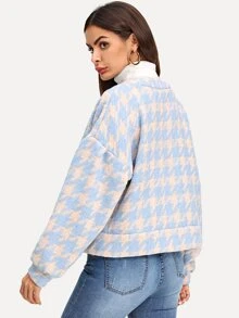 SHEIN Button Front Print Coat - Multicolor - View 2