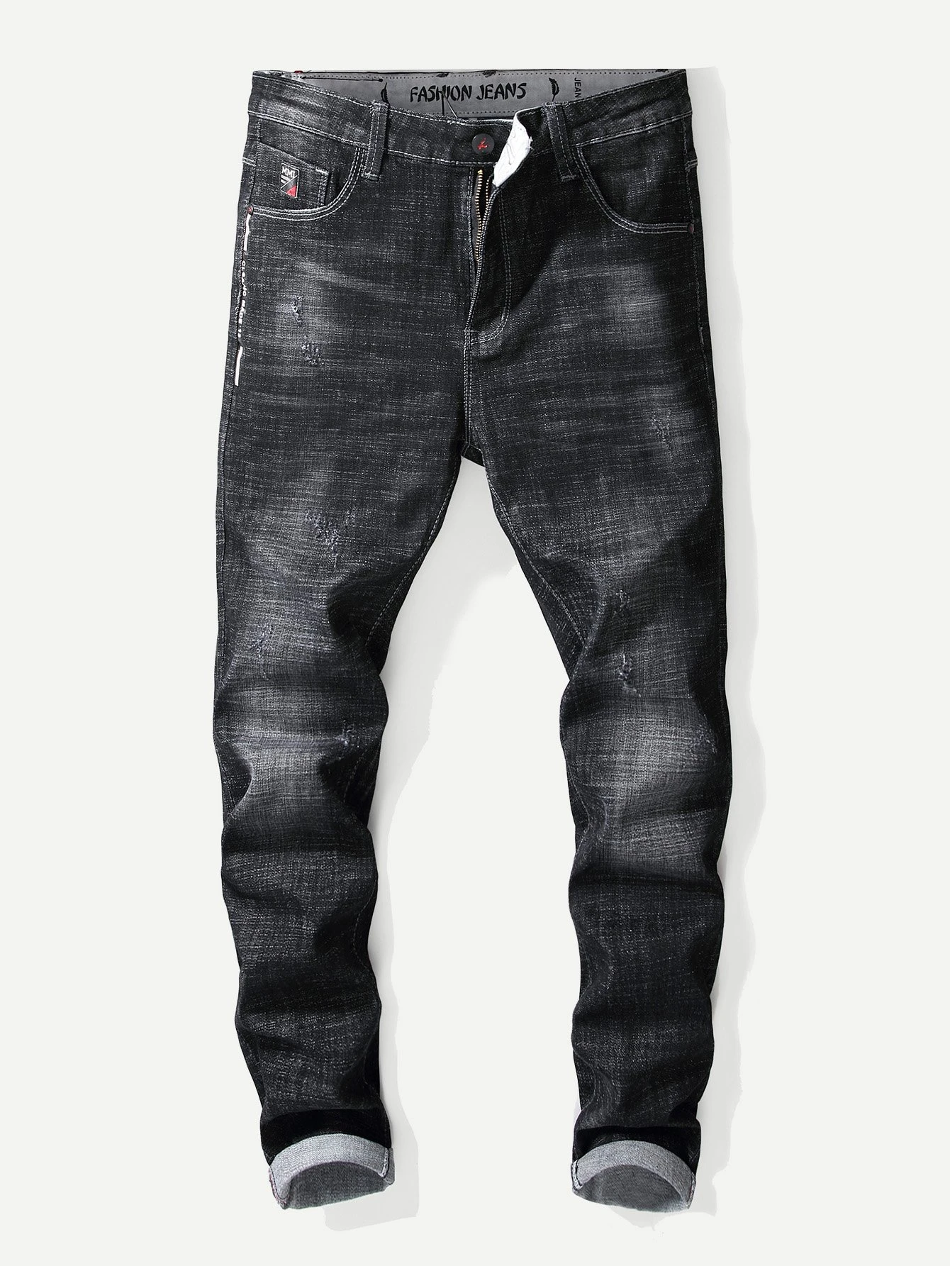 men plain slim jeans