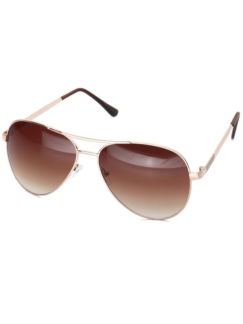 

Men Top Bar Aviator Sunglasses, Brown