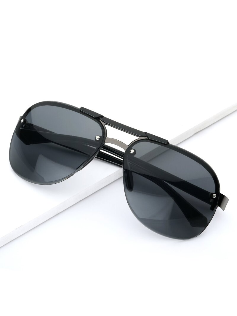 

Men Invisible Metal Frame Sunglasses, Grey
