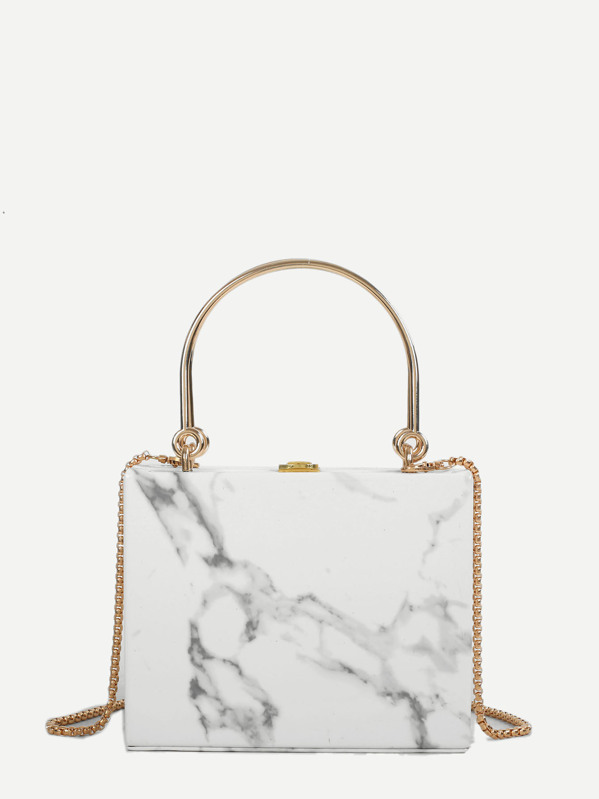 Marble Print Chain Bag