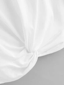 Twist Hem Solid Tee - White - View 3