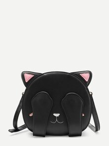 Cat Shaped PU Crossbody Bag