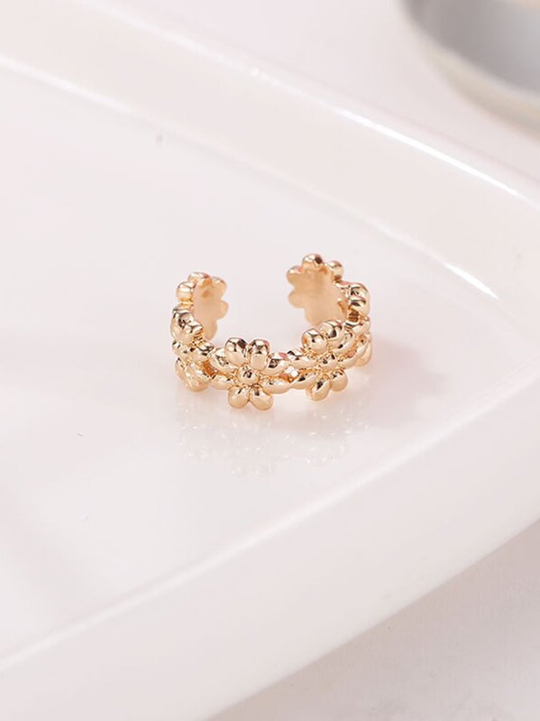Flower Shaped Metal Ear Cuff 1pc SHEIN USA