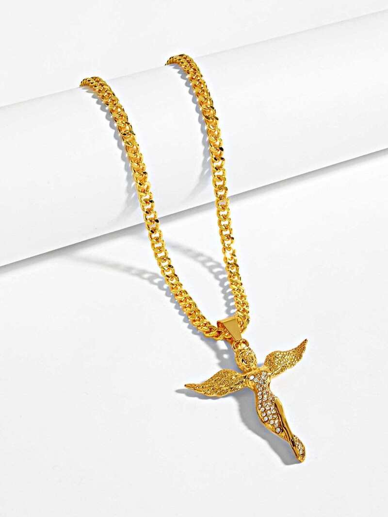 

Men Figure Pendant Necklace, Gold