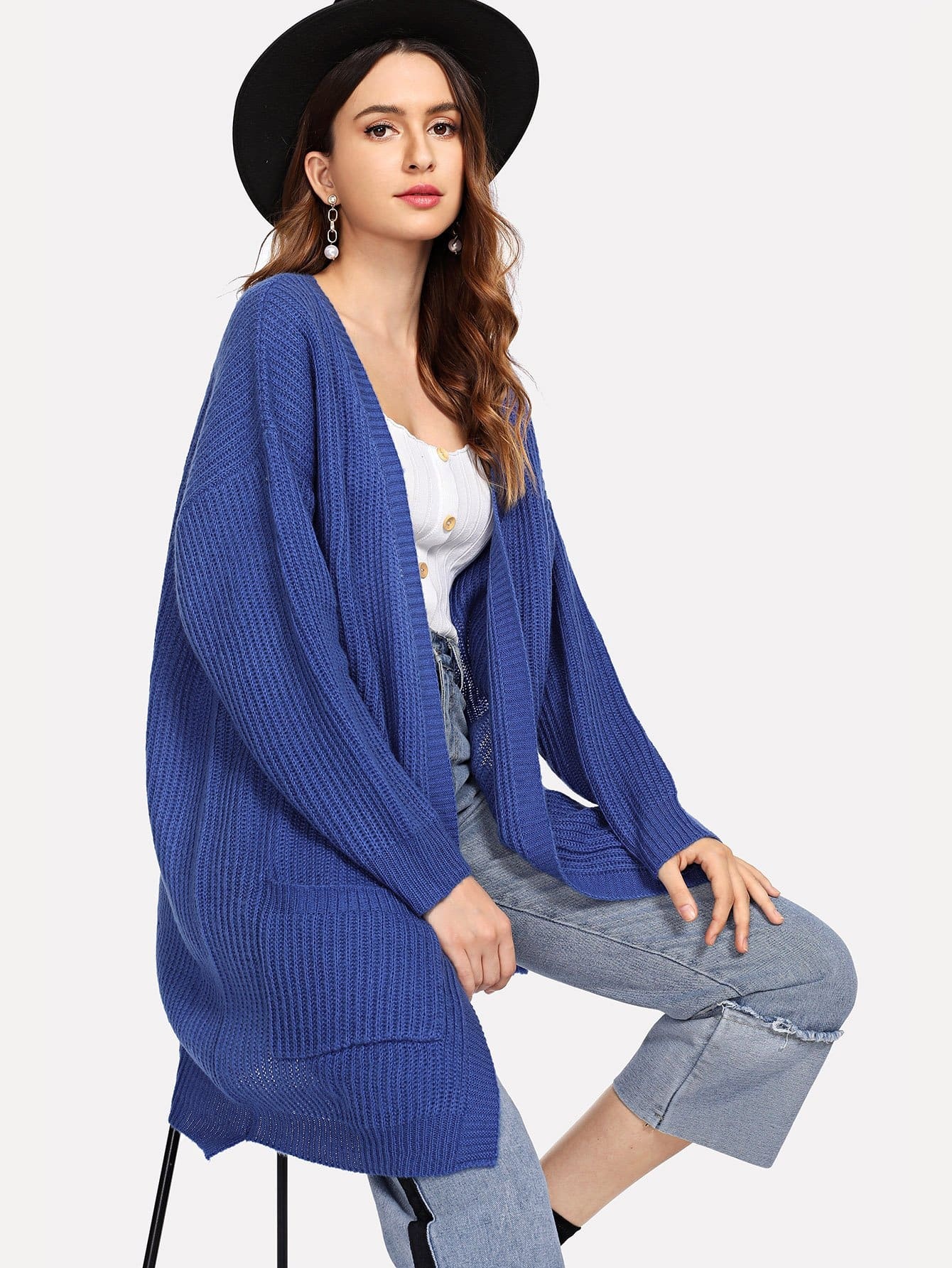 SHEIN Cárdigan largo de punto | Mode de Mujer | SHEIN España