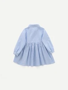 小童女孩水果刺繡條紋裙子