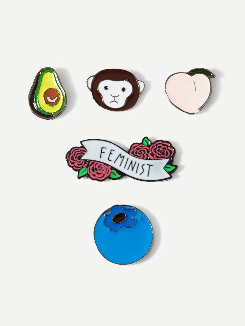 

Cartoon Brooch 5pcs, Colorful