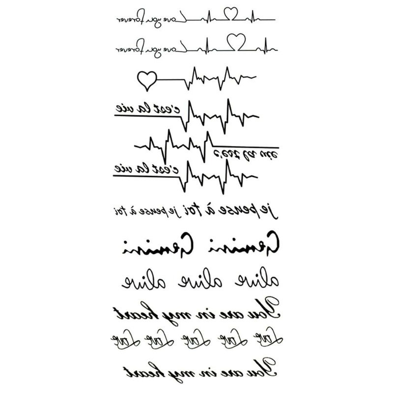 

Letter Design Tattoo Sticker, Black