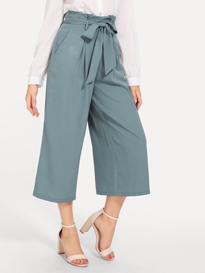 SHEIN Boxed Pleated Wide Leg Pants