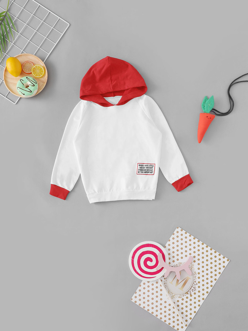 

Girls Letter Print Hooded Sweatshirt, Multicolor