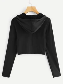 Striped Tape Sleeve Tee - Black - View 2