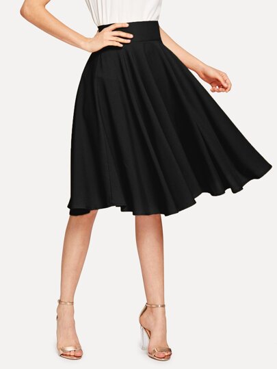 Amorya High Rise Wide Waistband Circle Skirt Business Casual Woman Night Out Teacher Outfits For Women Church Outfits Women