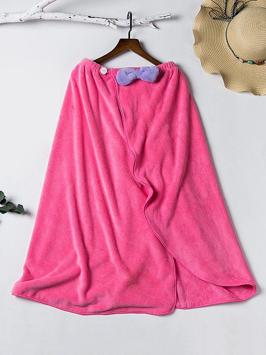 

Bow Decor Solid Bath Towel, Hot pink