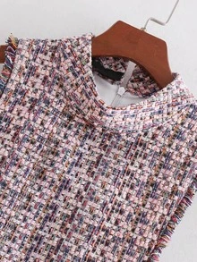 tweed playsuit with chain trims